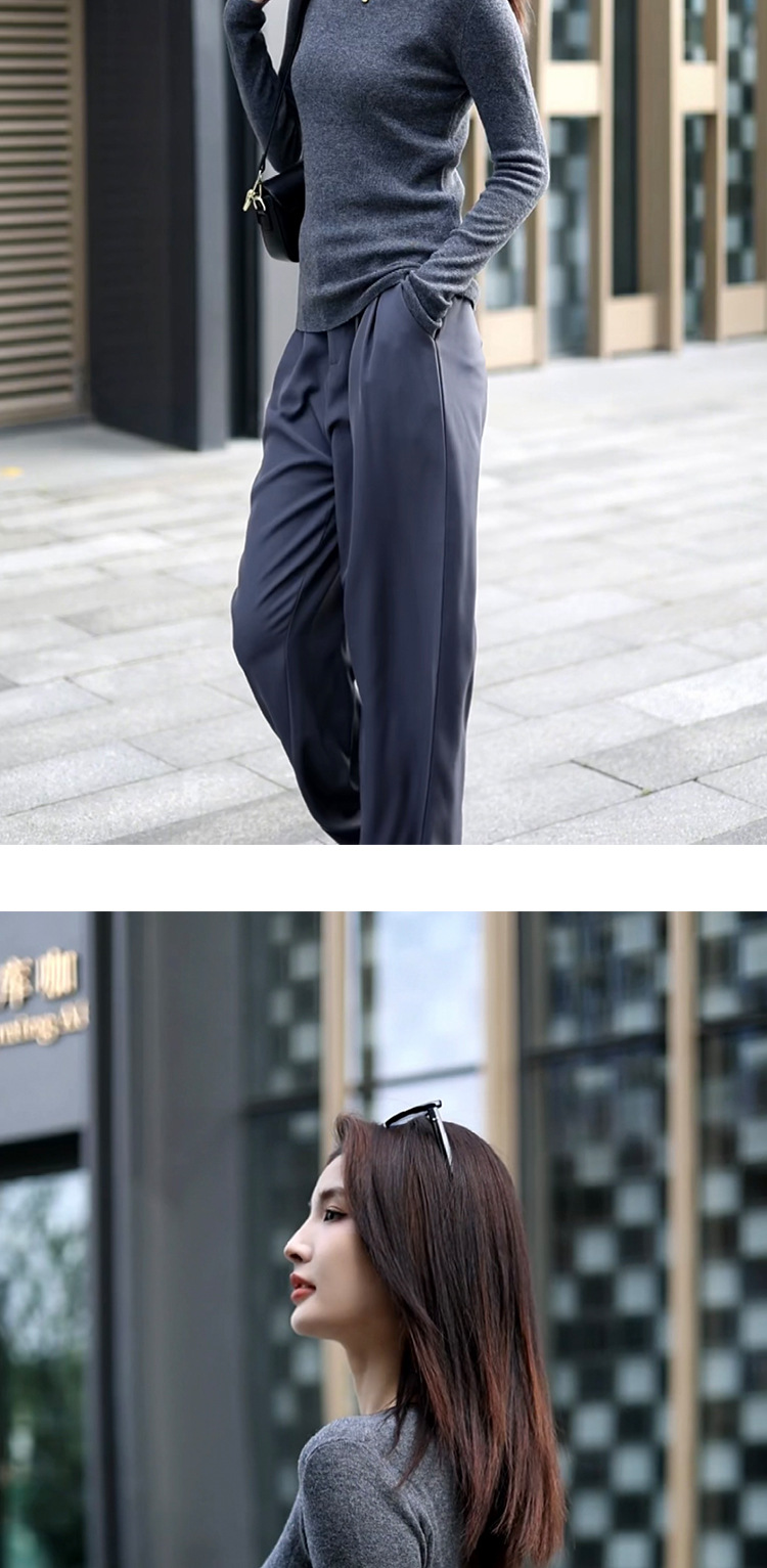 Straight-shoulder wool sweater for women, 100 pure wool thin, slimming and form-fitting base layer top, new style knitted sweater for early autumn 2025 pic 30