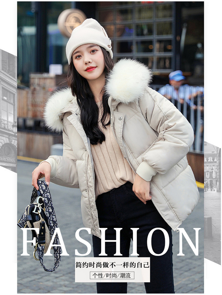New winter cotton-padded jacket, thickened cotton-padded jacket, down cotton-padded jacket for women, short Korean-style fitted hooded bread jacket pic 4