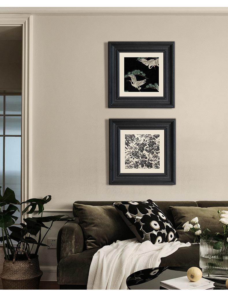 中古风餐厅装饰画美式复古蔷薇花挂画网红新款客厅卧室小众文艺画详情4