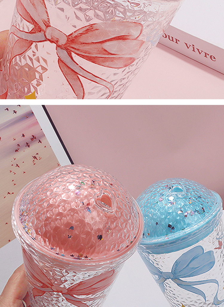 8615玻璃吸管杯女生水杯ins风玻璃杯高颜值办公室奶茶杯子创意碎冰杯详情5