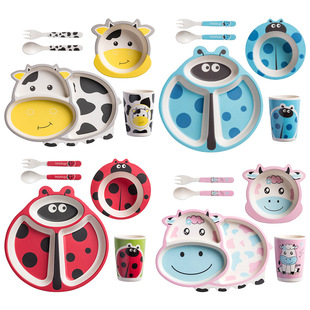 韩国创意儿童密胺餐具宝宝餐盘卡通碗礼品促销套装现货详情3
