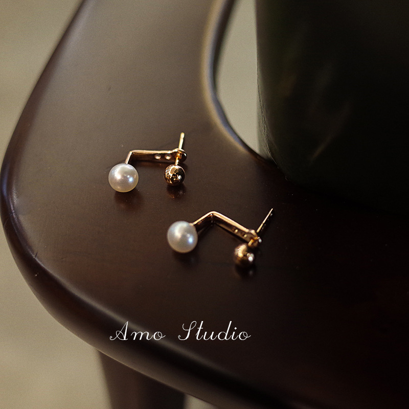 金豆豆S925银针珍珠耳钉女轻奢小众设计耳环2022新款潮耳饰详情40