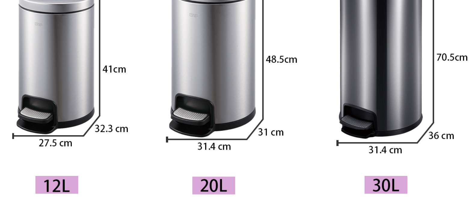 广州南方 厂家直销房间厨房酒店圆形脚踏桶脚踏式不锈钢垃圾桶详情11