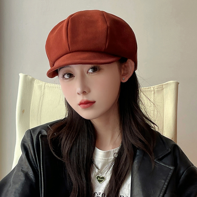 Otoño-invierno 2022 gorra de octagón niño japonés artes y artes sombrero de periódico versátil Señora Inglesa lengua de pato pintor boina pic 25