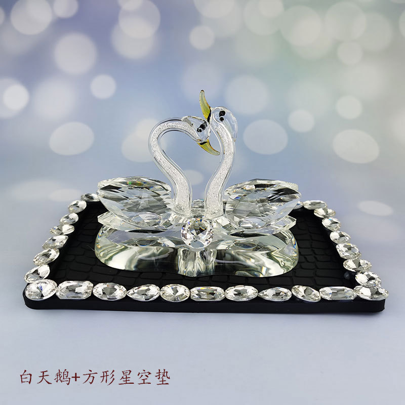 Crystal Swan Car Perfume Seat, heart-shaped romantic starry sky, brilliant pink swan, elegant and exquisite car decoration for ladies pic 4