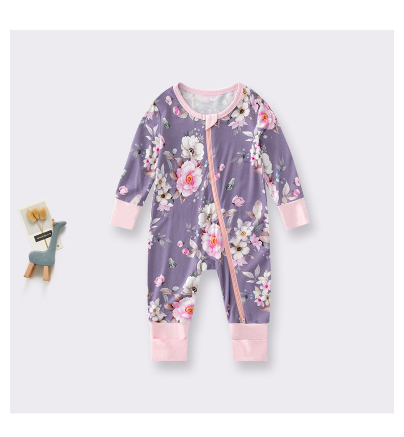 聚升服装外贸bamboo竹纤维宝宝连体衣春秋长袖双拉链婴儿睡衣爬服详情39