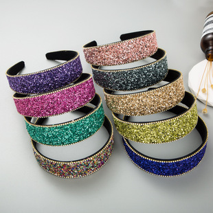 New style hair bands, European and American fashion, light luxury, full diamond pearl headbands, Korean-style elegant facial cleansing headwear wholesale and export pic 1