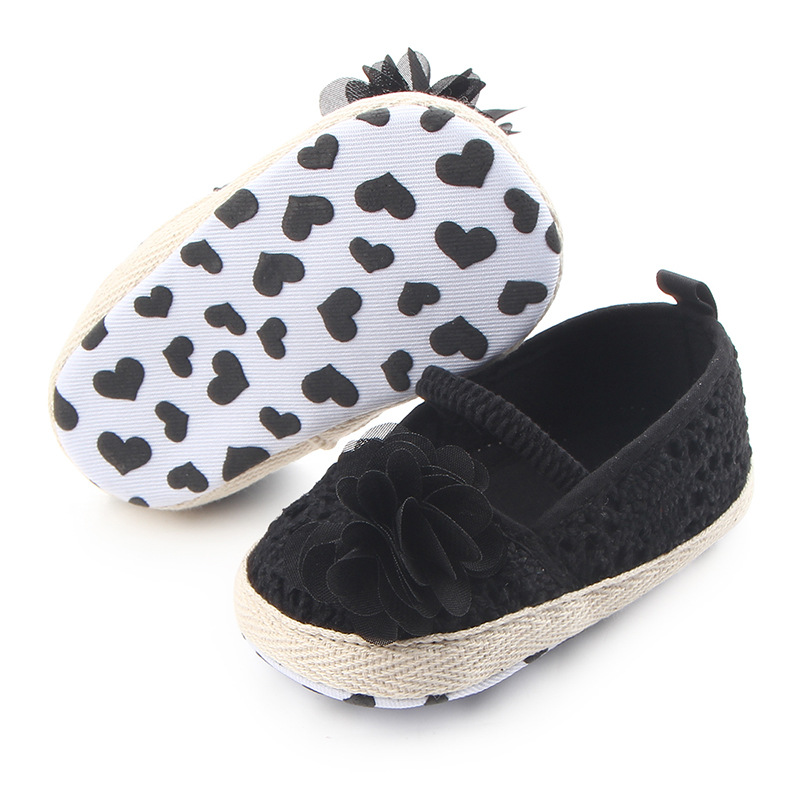 婴儿鞋批发 春秋季新款 镂空麻布花朵软底松紧带宝宝鞋 D0716详情18