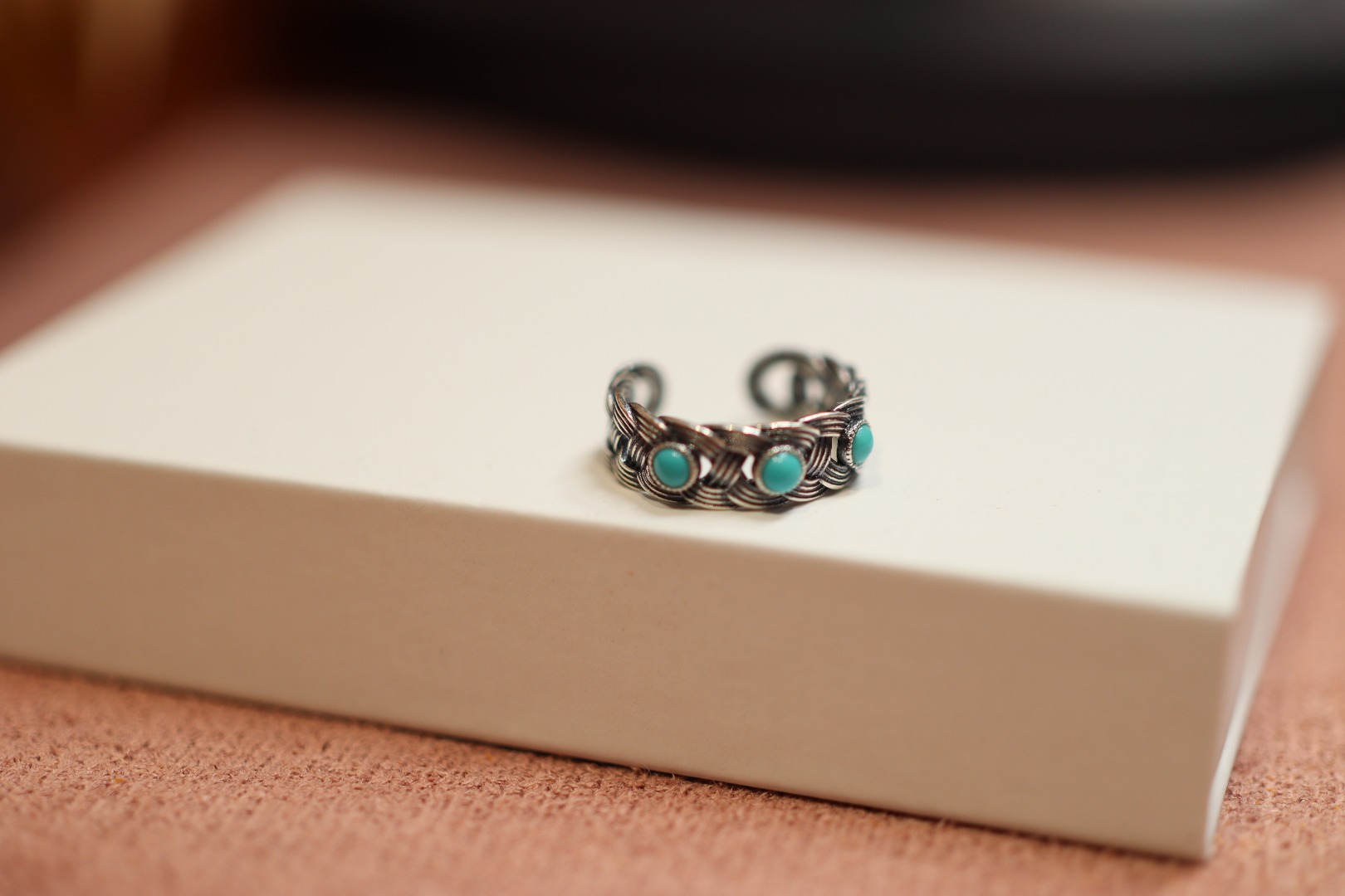 Natural jade A-grade carved ring for men and women, 925 silver thread inlaid with ancient method hollowed-out ring, retro court style pic 15