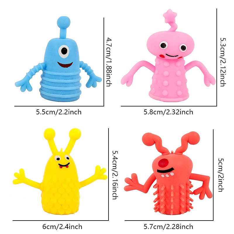 跨境手偶公仔整蛊恶作剧指尖玩具 手指玩偶TPR软胶怪兽手指套玩具详情3