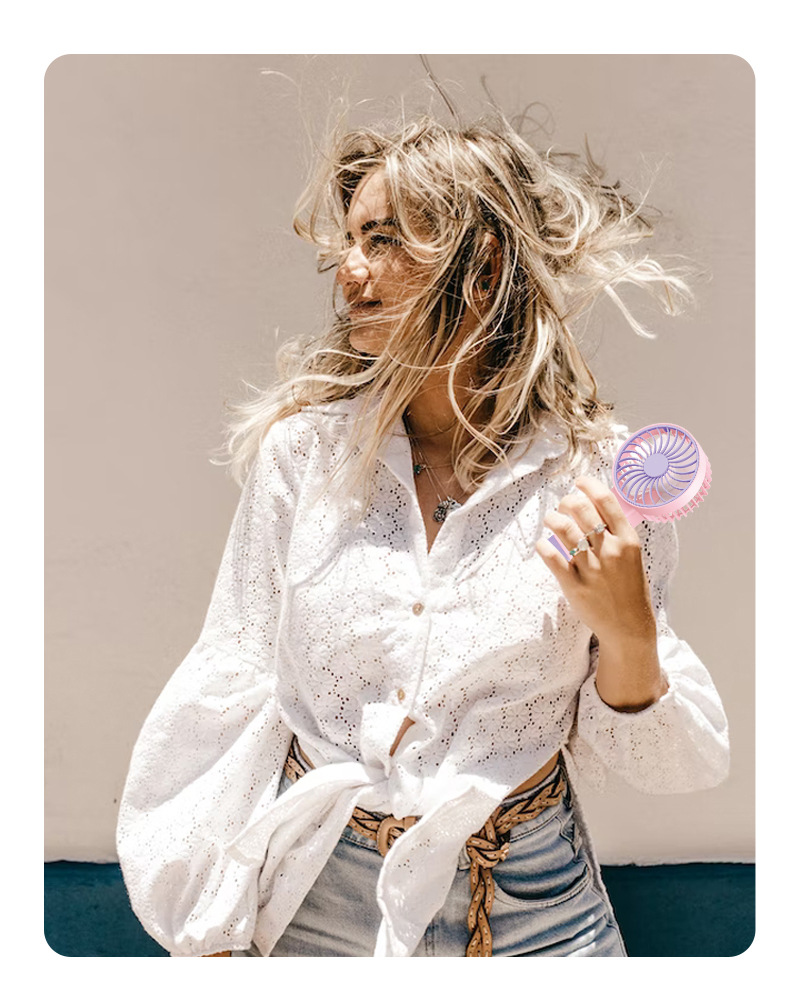 2023 Summer New handheld small fan USB charging mini Portable silent small gift hand-held fan pic 5