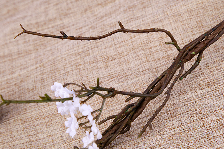 Zen-themed faux cherry blossom vine branches for home decoration, realistic small floral dry branches, tea room artificial flower ornaments, and simple flower arrangements pic 8