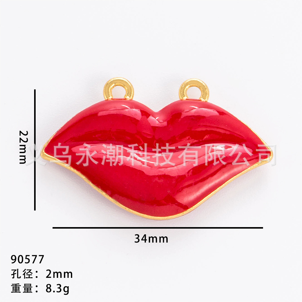 Yiwu Accessories Alloy DIY accessories Spring and Summer bestsellers Red lip earrings, earrings, necklaces, pendants, niche design styles pic 17