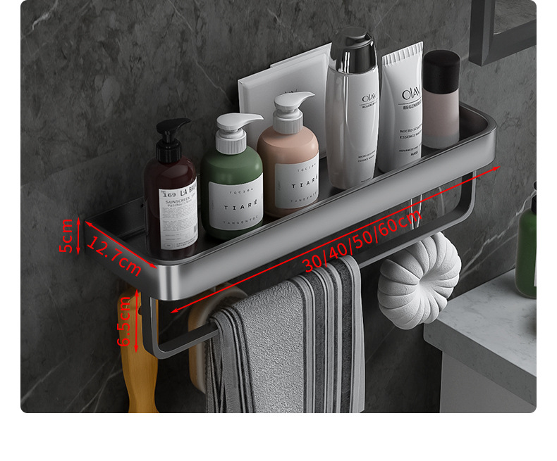 Non-drilling bathroom storage rack, wall-mounted bathroom rack, toilet and washroom wall, bathroom washbasin storage rack pic 24