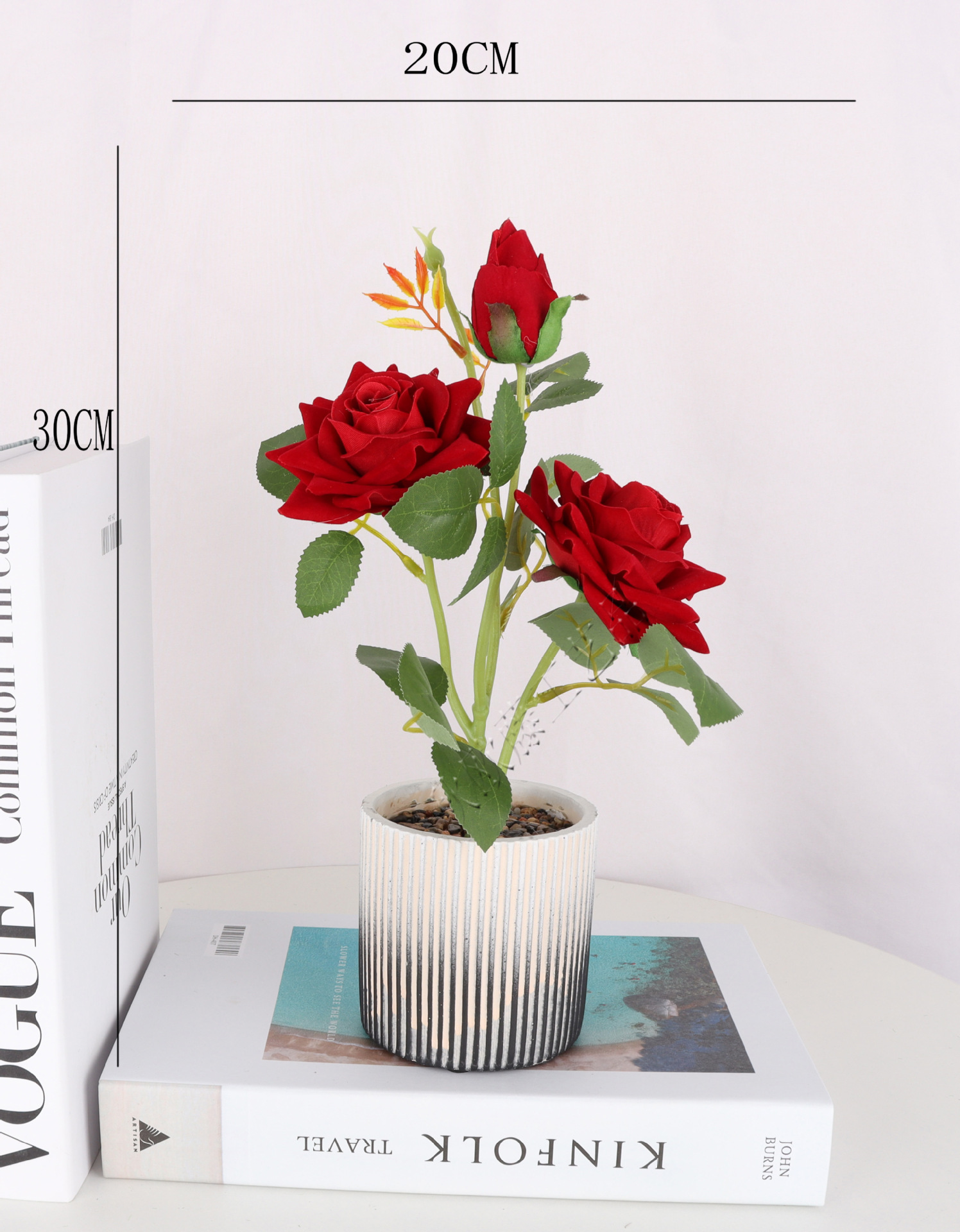 Artificial corner rose potted plants/artificial bonsai/artificial flower creative interior small ornaments/Amazon factory direct sales pic 3