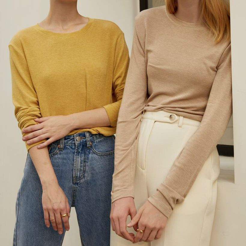 Gentle to the core ~ Soft and fluffy cashmere texture, round-neck basic long-sleeved T-shirt base layer wholesale consignment pic 31