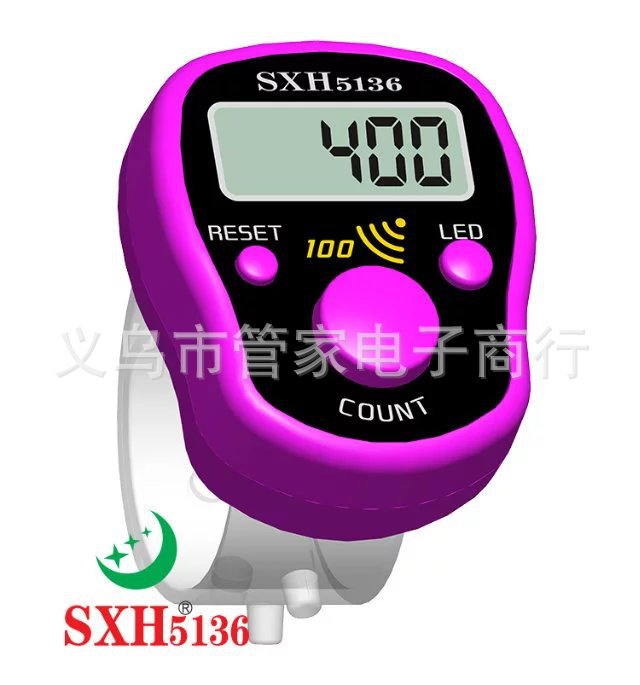 The multi-functional whole-body sound-emitting reminder LED night-luminous electronic chanting counter can be manually pressed with a backlit counter pic 7