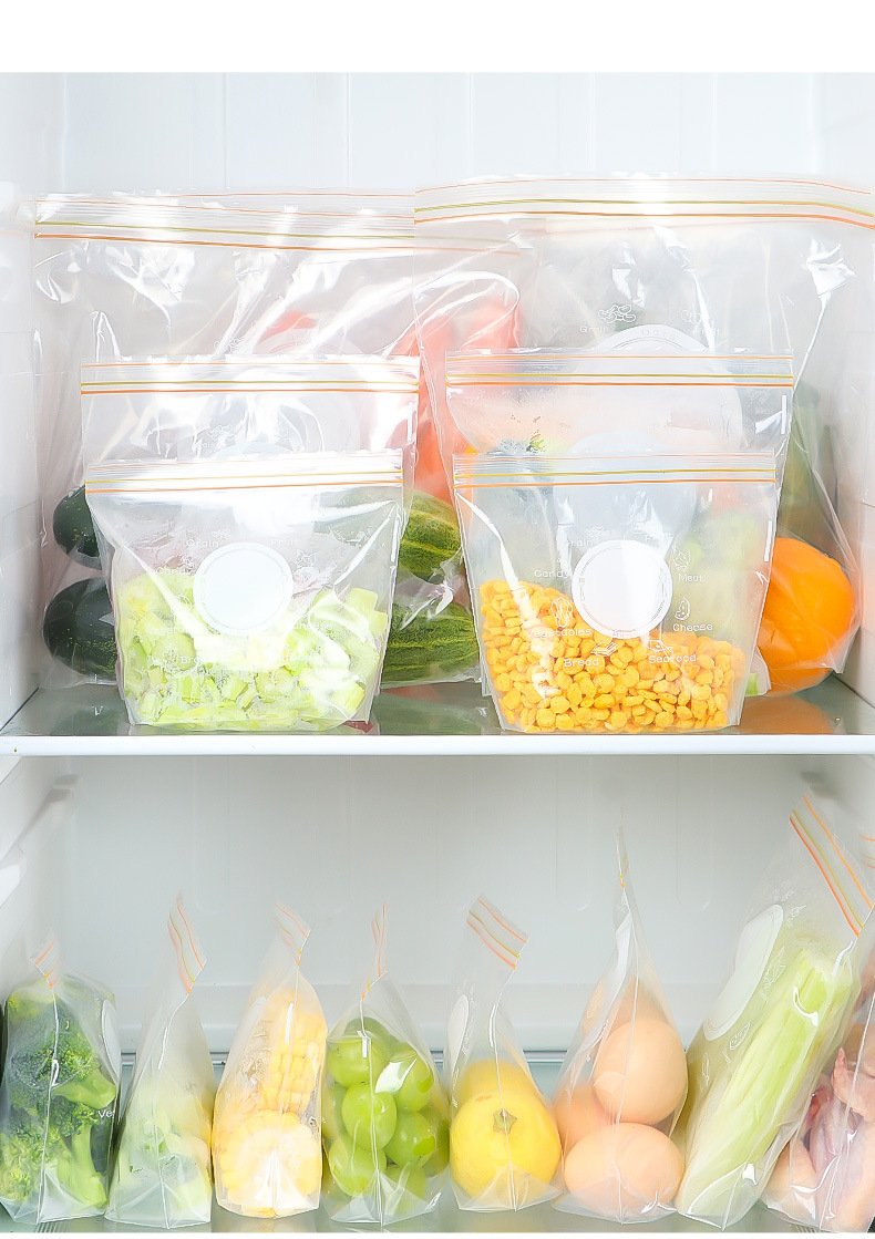 Double-zipper food preservation bags, refrigerator storage bags, double-zipper sealed bags, kitchen food sealed storage bags pic 16