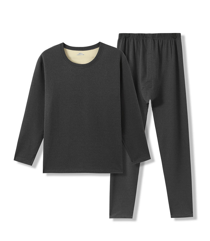 HD秋冬德绒保暖内衣男女士套装AB面圆领秋衣秋裤T9908高详情5