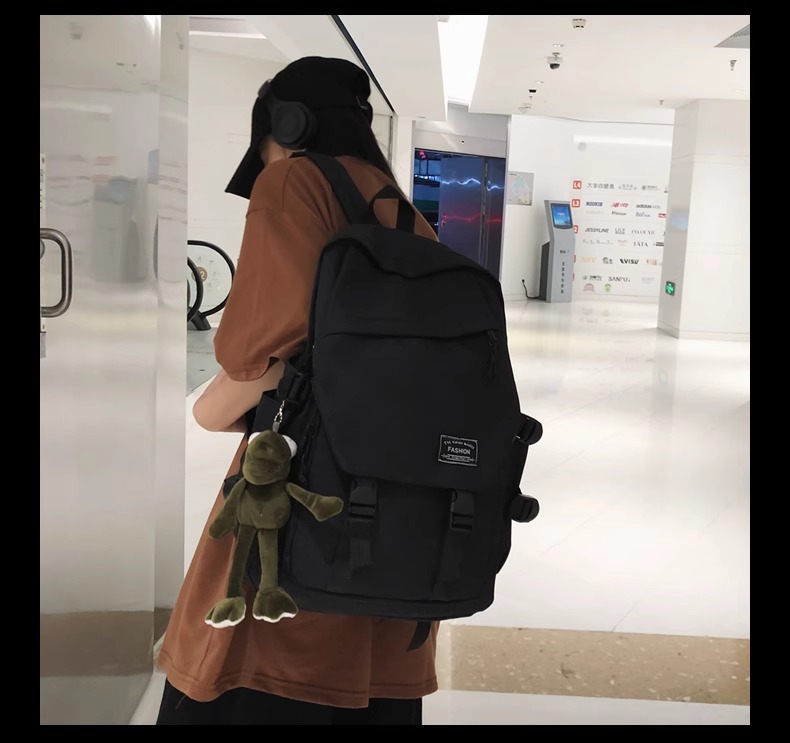 双肩包男ins简约百搭大容量电脑旅行背包女初中生高中大学生书包详情27