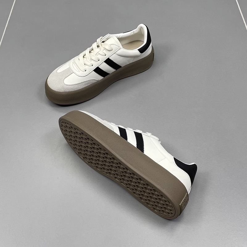 真皮德训鞋女鞋子2025春季新款厚底小白鞋复古阿甘鞋休闲运动板鞋详情6