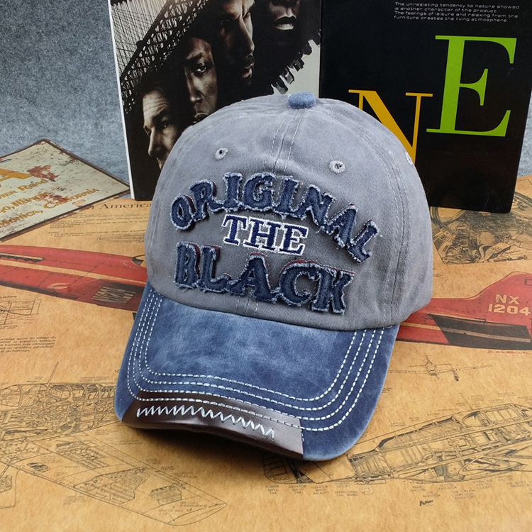 欧美水洗做旧牛仔棒球帽original black户外钓鱼鸭舌帽子外贸现货详情5