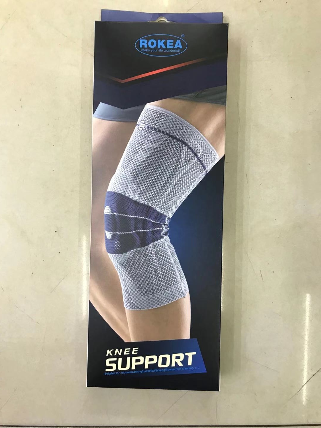 健身运动护具运动护膝硅胶防撞护腿弹簧支撑篮球护膝骑行登山跑步详情4