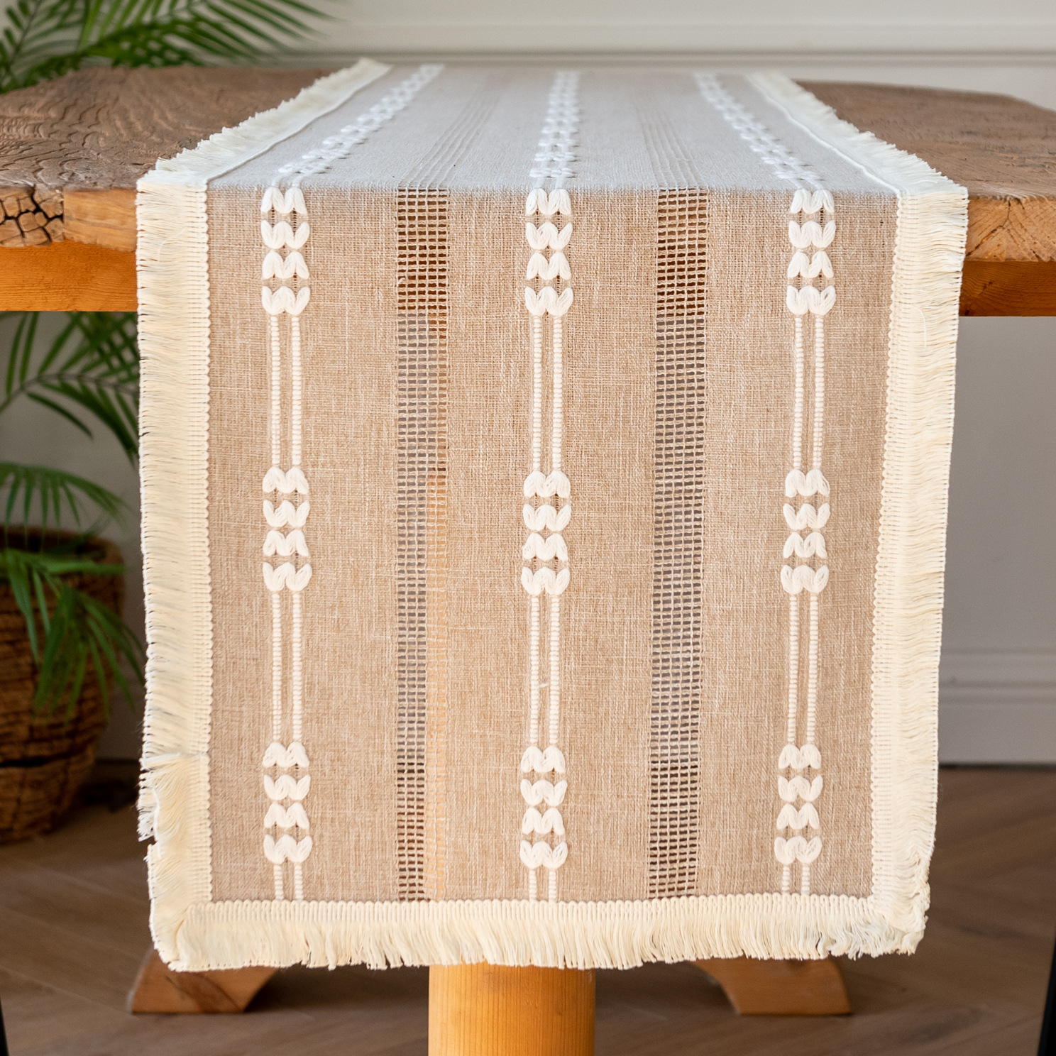 (Light Moon - tassel) American-style hollowed-out table flag woven home coffee table TV cabinet Hotel bed flag Yama pic 11