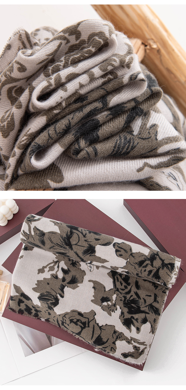 欧美印花仿羊绒流苏围巾女冬季保暖百搭披肩两用学生情侣围脖批发详情13