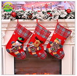 Christmas stocking series, Christmas stockings, dancing dolls, fences, Santa Claus, snowmen, gift stockings, candy stockings pic 14