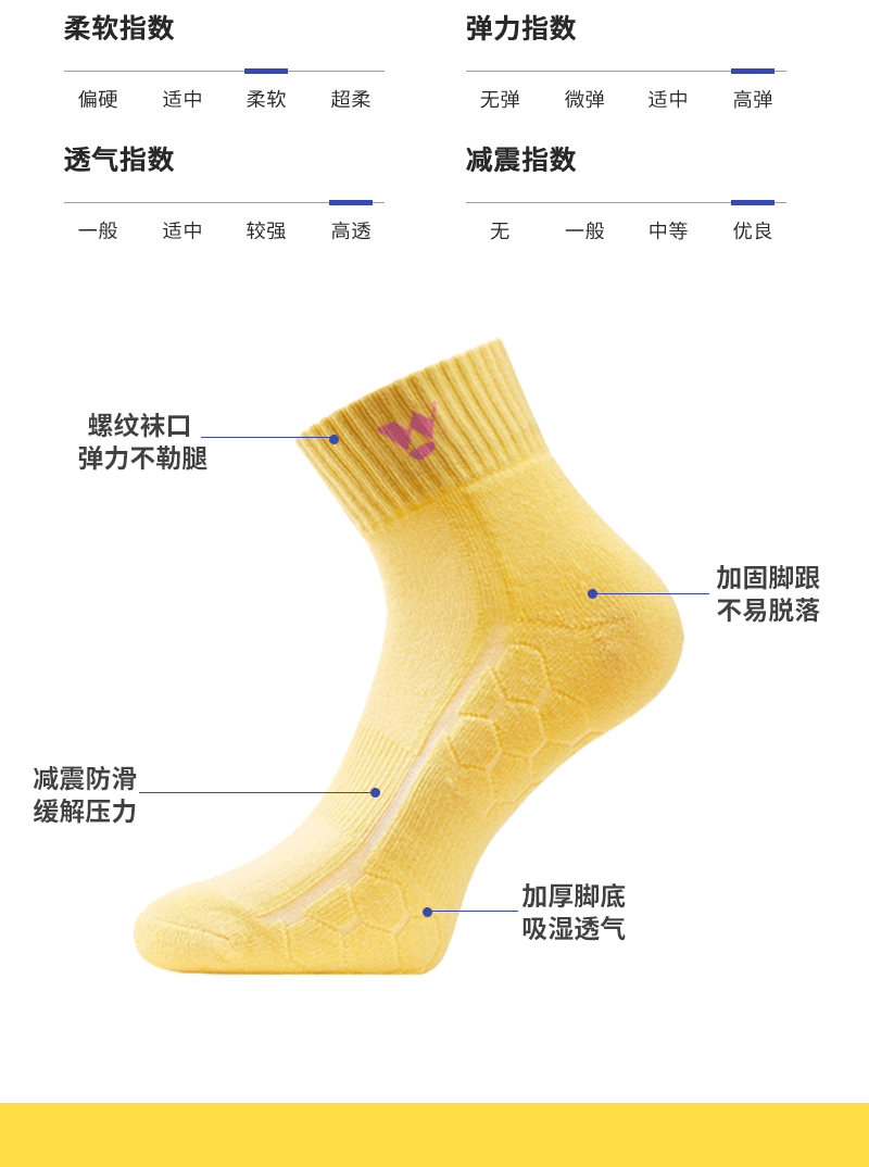 WT0137运动袜 透气干爽羽毛球袜 吸汗运动袜 女款中邦彩虹袜批发详情3