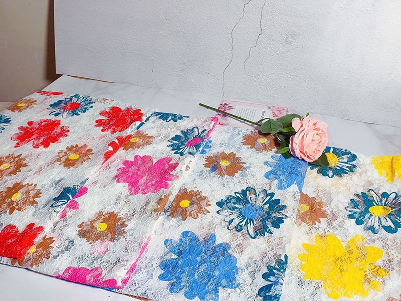Factory direct sales of home textile accessories, small plum blossom printed fabric, clothing and skirt accessories, multiple specifications customized pic 2
