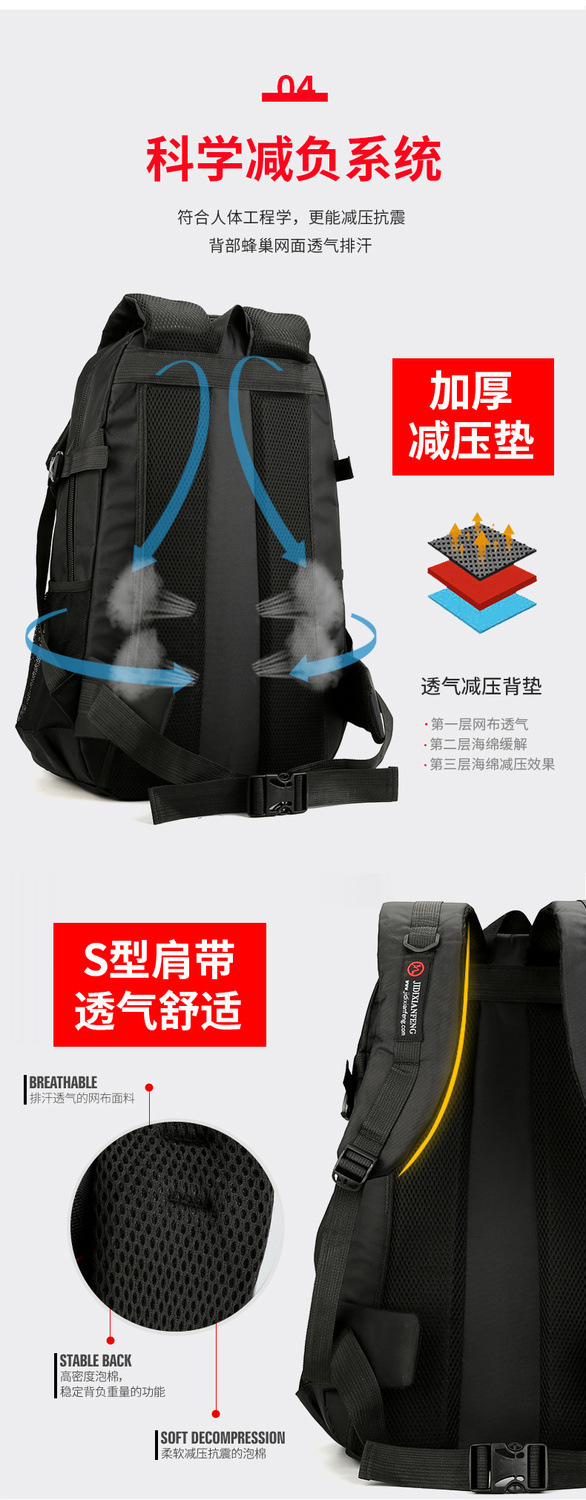 包邮背包男大容量旅行包女出差行李包防水户外登山包运动书包男双详情10
