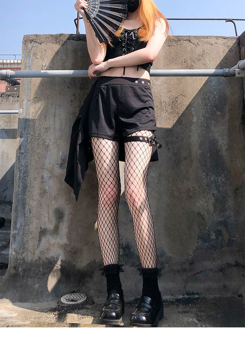 白色渔网袜白丝袜辣妹jk女黑色网袜日系鱼网袜薄款蕾丝夏季详情3