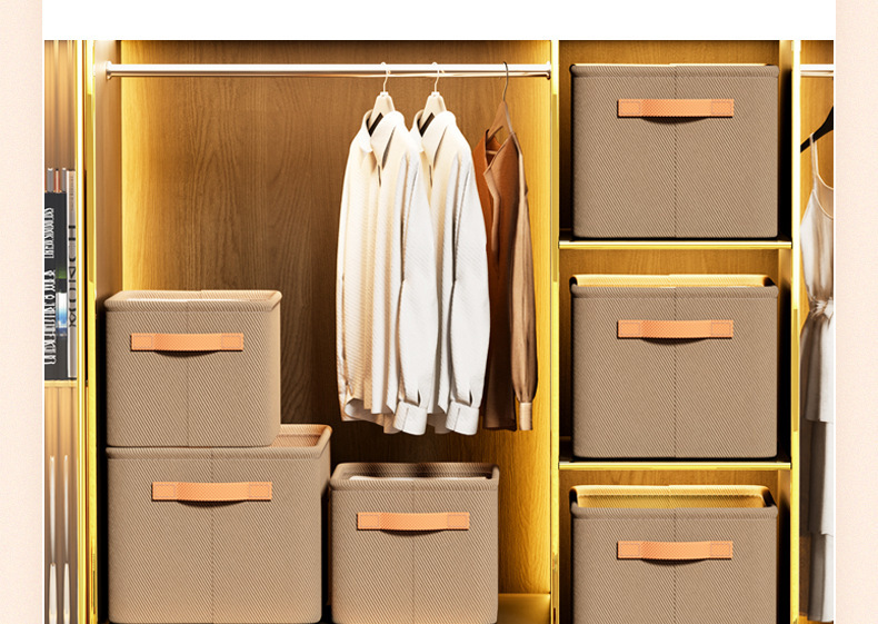 New thickened fabric storage box, clothes and pants collection frame, wardrobe dust-proof, enlarged for home and dormitory clothing organization pic 13