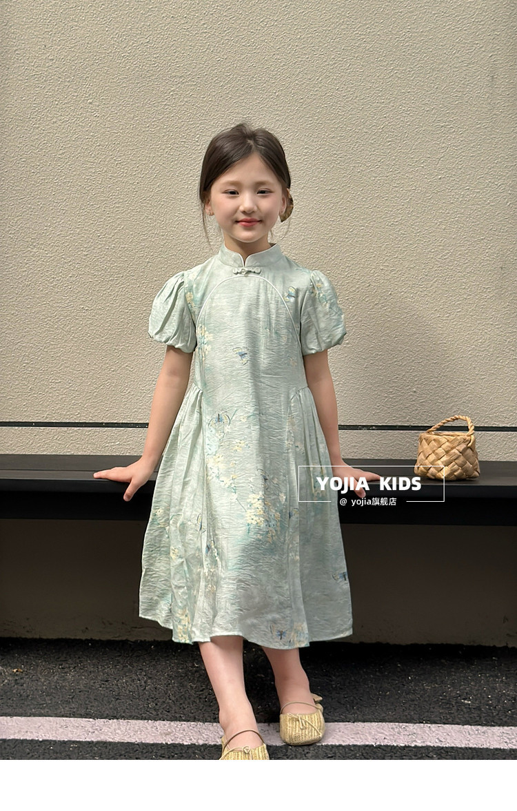 国潮YOJIA女童国风连衣裙夏装2025新款中式超仙女孩公主裙儿童节裙子详情22