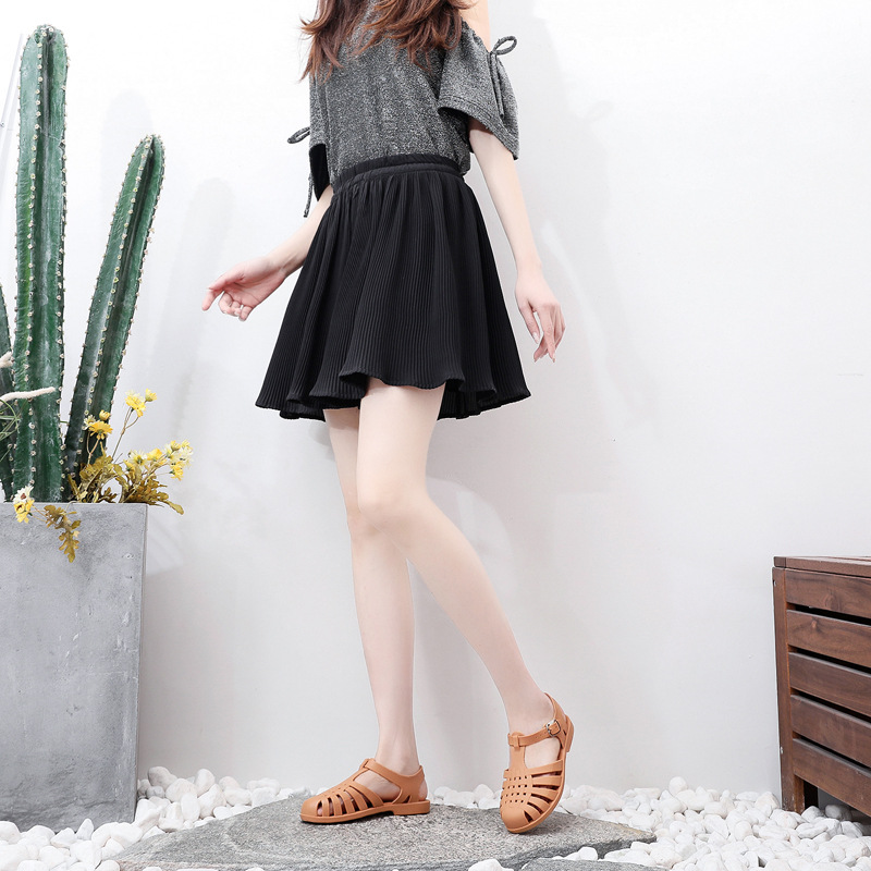 包头凉鞋女士2024罗马凉鞋春夏季外穿透气平底休闲搭扣沙滩果冻鞋详情15