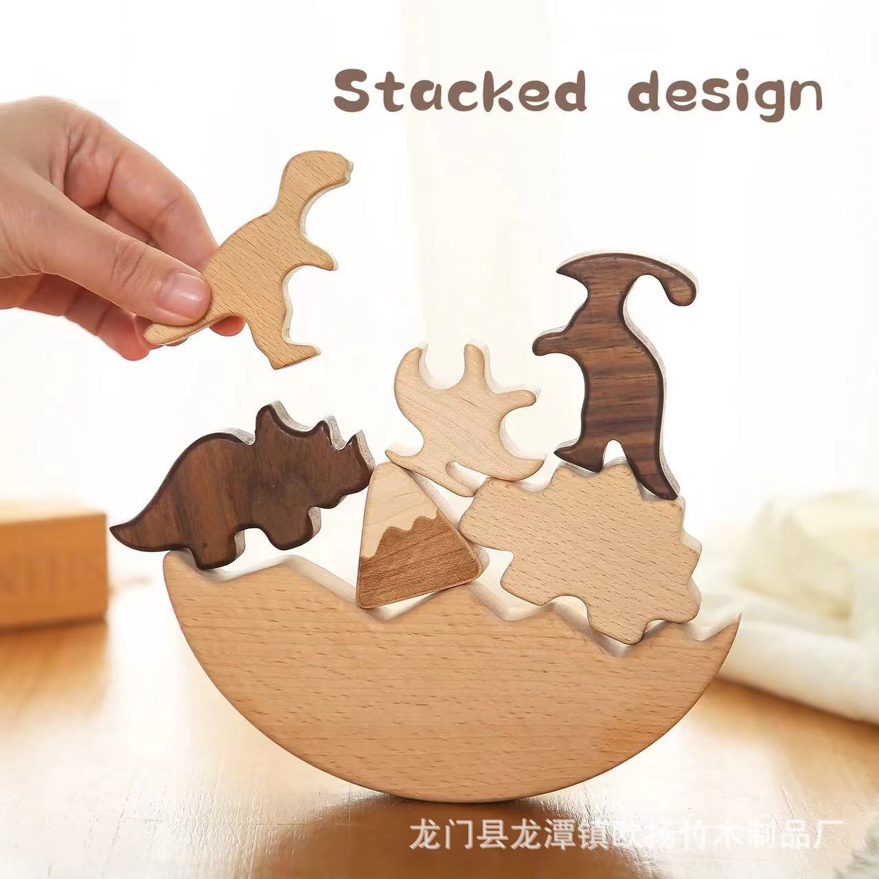 儿童实木玩具 木制几何形状配对套柱积木早教玩具幼儿园启蒙教具详情8