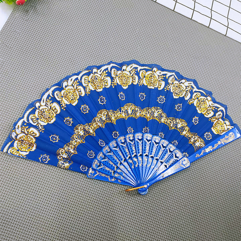 Factory direct supply of new rainbow fans, flat fabric fans, and colorful folding fans, available in one-yuan and two-yuan supplies pic 2