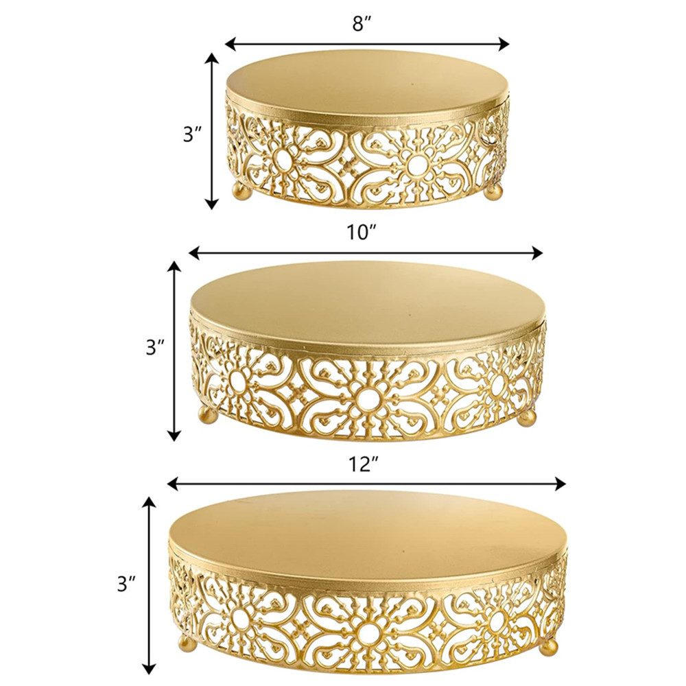 Cross-border wedding creative golden dessert stand tray, single-layer ironwork cake plate, cake rack, fruit plate, pastry plate pic 2