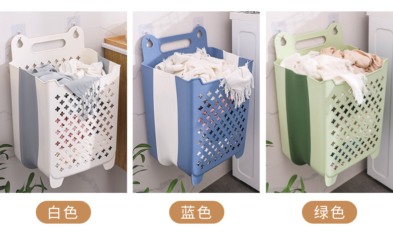 北欧壁挂脏衣篮 家用折叠洗衣篮 玩具娃娃收纳桶杂物收纳筐脏衣篓详情19