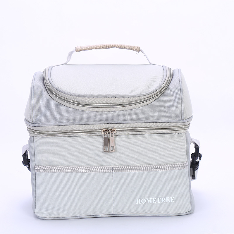 Customized double-layer insulated bags, insulated packs, simple and creative ice packs, waterproof bento packs, hand-held bags, aluminum mold bento meal packs pic 10