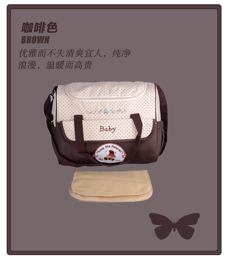 Mom Bag Five-piece set, multi-functional, large-capacity, fashionable, waterproof cartoon single-shoulder crossbody bag, Mom Bag wholesale pic 9
