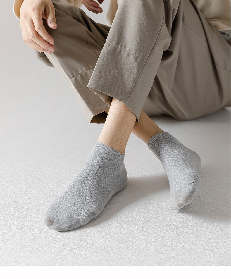 跨境双针袜子男竹纤维男士长筒袜四季透气商务中筒男袜春夏款短袜详情8