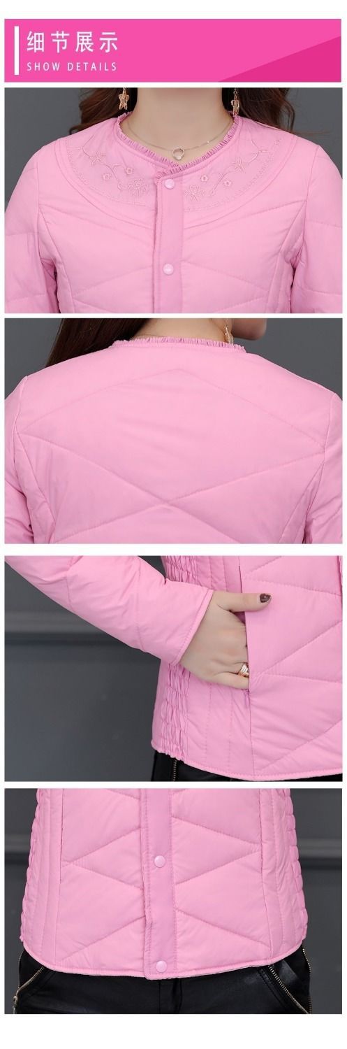 For middle-aged and elderly people in autumn and winter, this is a light and thin down jacket with a women's inner liner that is warm, slimming and slimming. It is a short, large-sized, thickened coat top pic 19