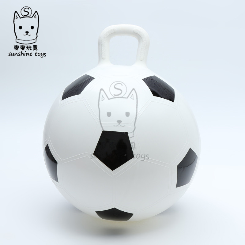 厂家批发45cm加厚防爆羊角球幼儿园 PVC跳跳球充气手柄球儿童玩具详情8