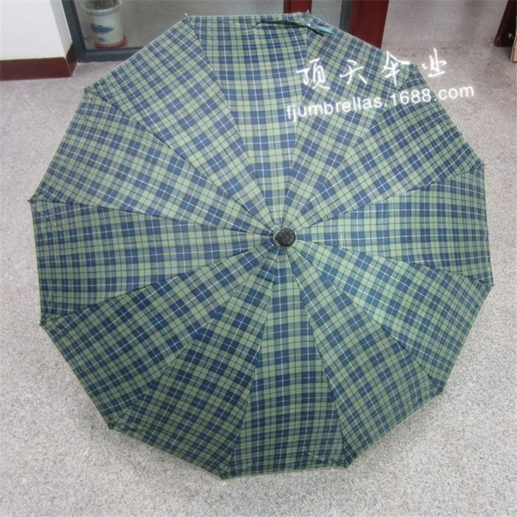 Customized 12K patterned Scottish checkered polka dot straight bone umbrellas for both domestic and foreign trade, Fujian Jinjiang umbrellas pic 12