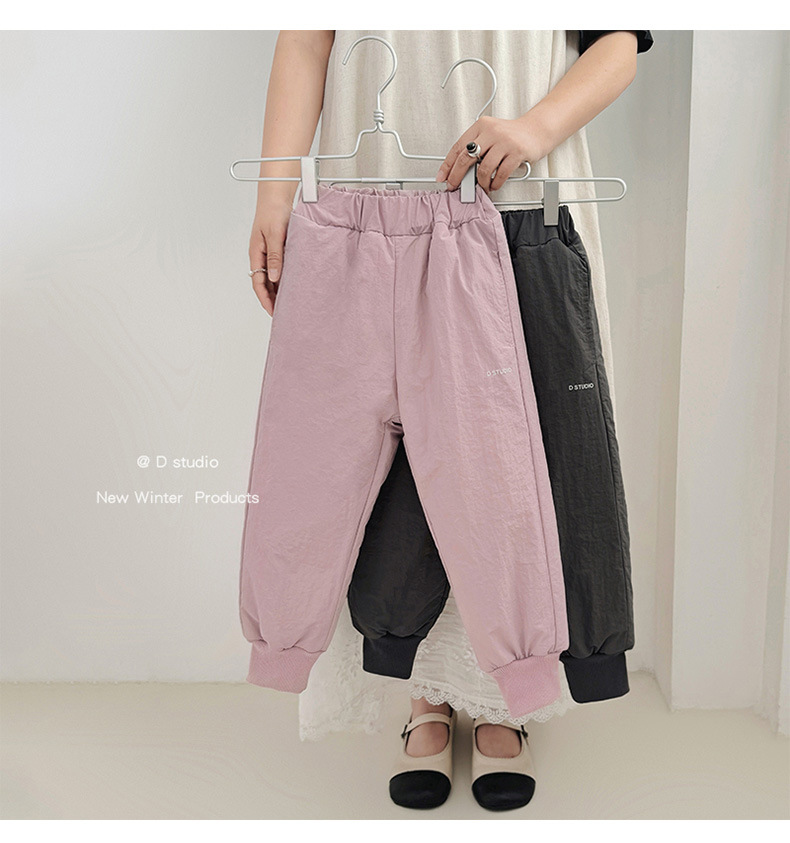 2023冬季加厚儿童棉裤男女童蚕丝裤外穿防风裤保暖长裤加绒2433详情35