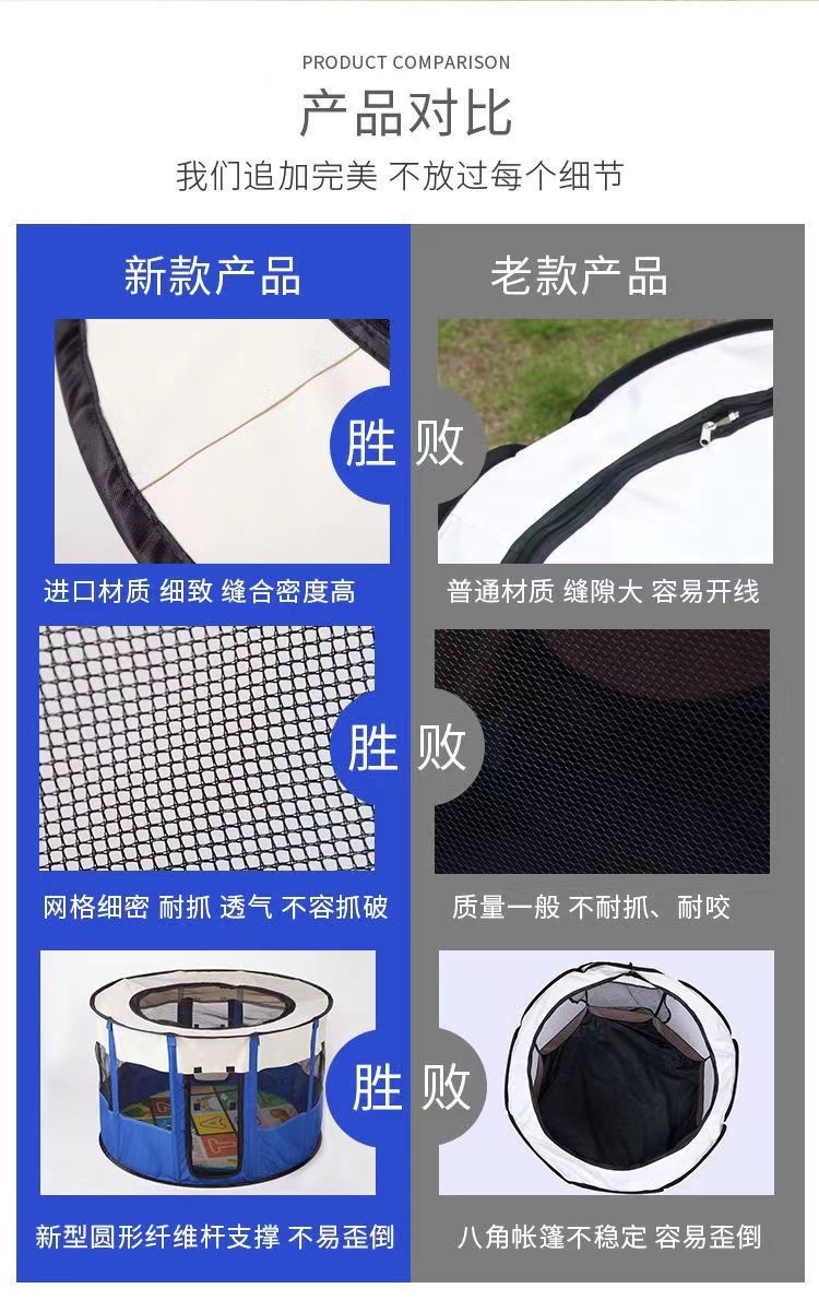 High-quality and comfortable pet bed, large circular space, breathable cat and dog delivery room, foldable pet tent pic 3