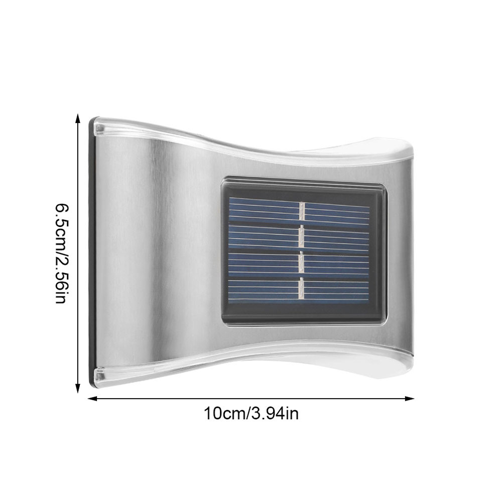 Wholesale of solar stainless steel wall lamps with 6LED upper and lower luminous fence lights, waterproof outdoor courtyard garden decorative lights pic 2